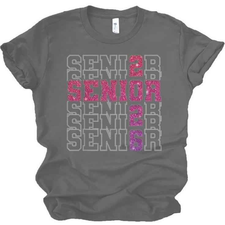 Senior 2026 Class Of 2026 Graduation 2026 Pink Girl Women Unisex Jersey T-Shirt