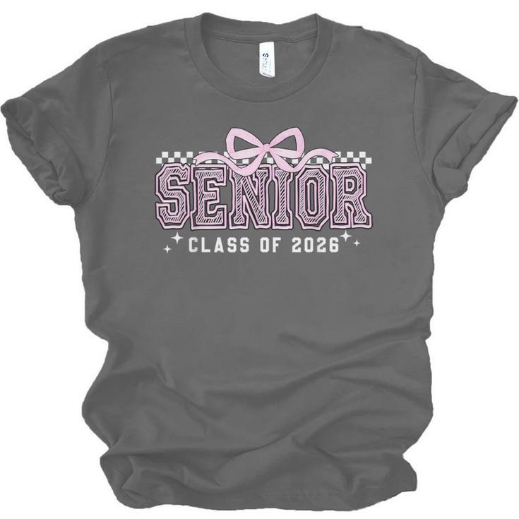 Senior 2026 Coquette Bow Class Of 2026 Graduation Graduate Unisex Jersey T-Shirt