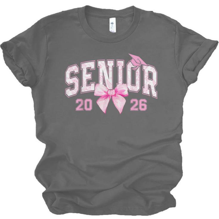 Senior 2026 Coquette Pink Bow Girls Class Of 2026 Graduation Unisex Jersey T-Shirt