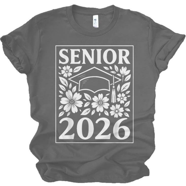 Senior 2026 Floral Flowers Class Of 2026 Graduation Kids Unisex Jersey T-Shirt