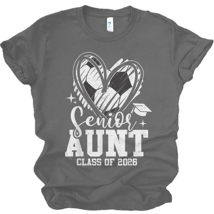 Senior Aunt Class Of 2026 Soccer Graduation Heart Unisex Jersey T-Shirt