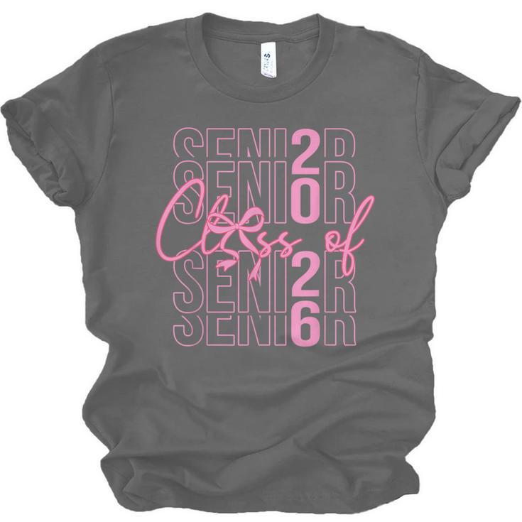 Senior Class Of 2026 Coquette Bow Graduation 2026 Girl Women Unisex Jersey T-Shirt