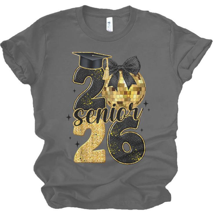 Senior Class Of 2026 Senior Girl Graduation Cap Coquette Bow Unisex Jersey T-Shirt