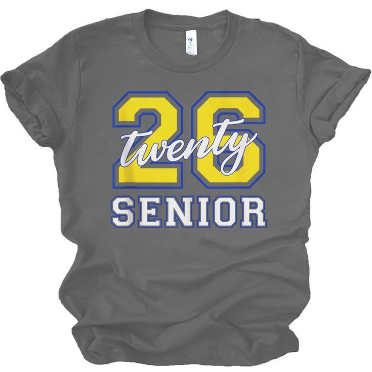 Senior Class 2026 Graduation Yellow Blue Letters Unisex Jersey T-Shirt