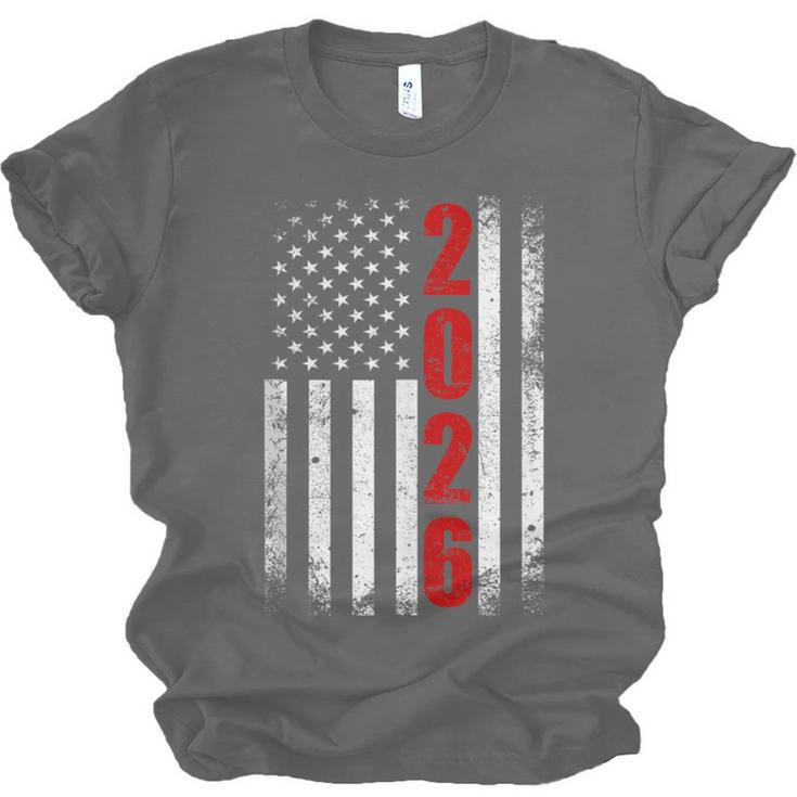 Senior Class Of 2026 Patriotic American USA Flag Graduation Unisex Jersey T-Shirt