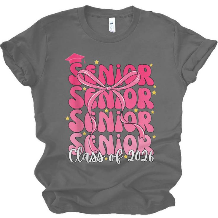 Senior Class Of 2026 Pink Coquette Bow Graduation 2026 Unisex Jersey T-Shirt