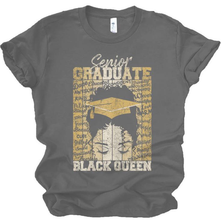 Senior Graduate 2024 Queen Graduation Educated Melanin Unisex Jersey T-Shirt
