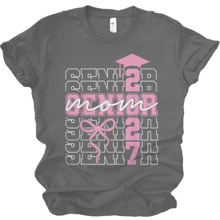 Senior Mom 2027 Class Of 2027 Coquette Bow Graduation 2027 Unisex Jersey T-Shirt