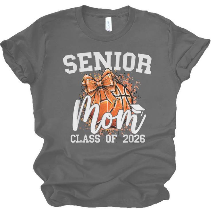 Senior Mom Class Of 2026 Coquette Bow Basketball Graduation Unisex Jersey T-Shirt