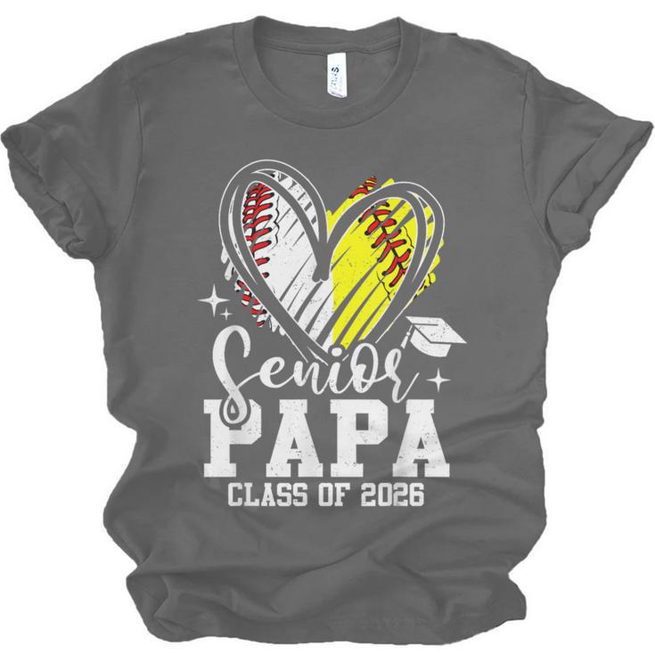 Senior Papa Class Of 2026 Baseball Softball Graduation Heart Unisex Jersey T-Shirt