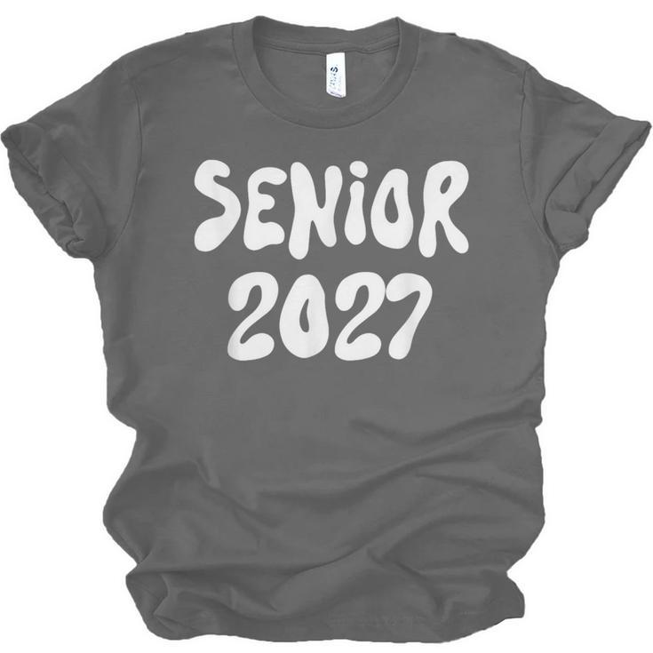 Senior Retro Class Of 2027 Graduation High School College Unisex Jersey T-Shirt