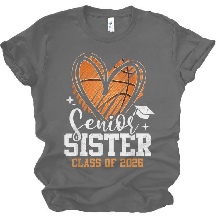 Senior Sister Class Of 2026 Basketball Graduation Heart Unisex Jersey T-Shirt