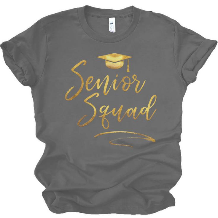 Senior Squad Graduation With Golden Cap Team Unisex Jersey T-Shirt