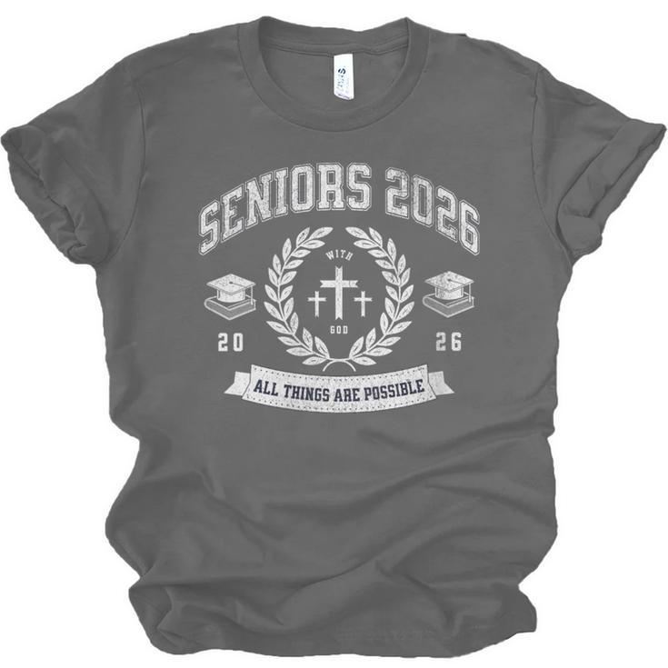 Seniors Class Of 2026 Christian Graduation Religious Grad Unisex Jersey T-Shirt