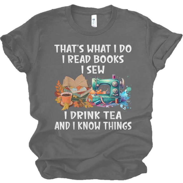 Sewing Reading Books Drinking Tea Sew Sewist Unisex Jersey T-Shirt