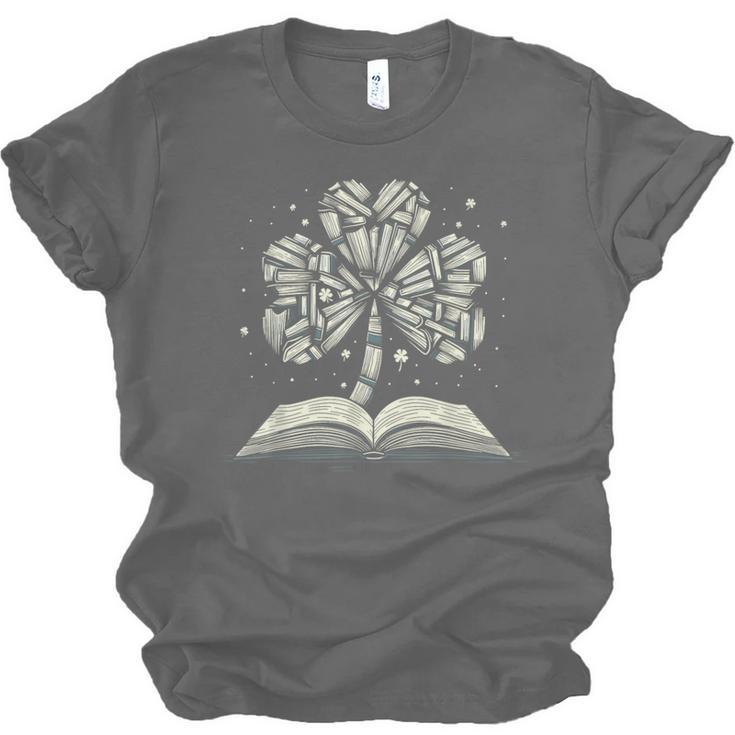 Shamrock Books St Patricks Day Bookworm Librarian Unisex Jersey T-Shirt