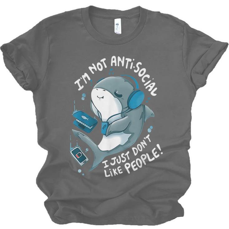 Shark Don’t Like People Antisocial Introvert Unisex Jersey T-Shirt