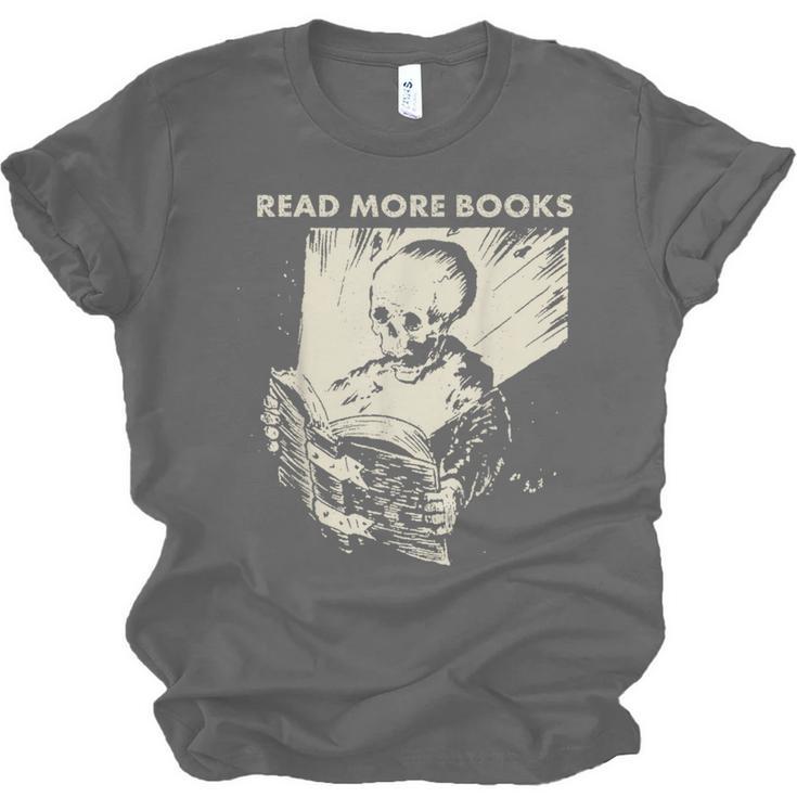 Skeleton Read More Books Unisex Jersey T-Shirt