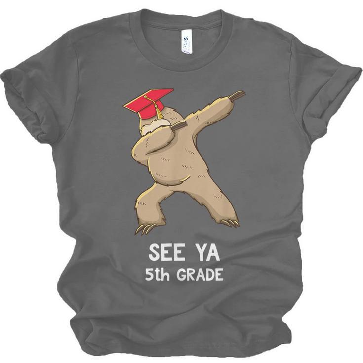 Sloth Dabbing 5th Grade Graduation Shirt Fifth Grade Grad Unisex Jersey T-Shirt