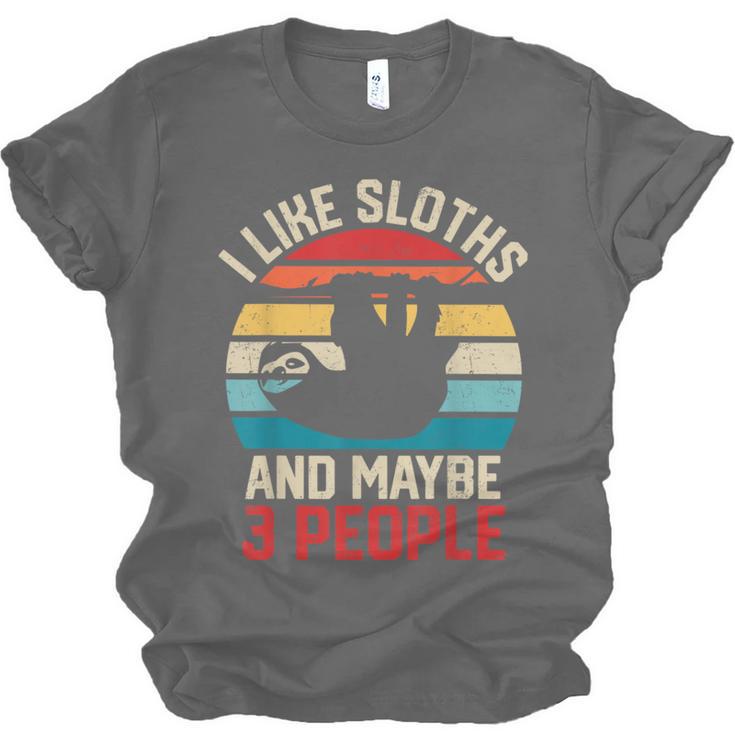 I Like Sloths And Maybe 3 People Sloth Introvert Vintage Unisex Jersey T-Shirt I Like Sloths And Maybe 3 People Sloth Introvert Vintage Unisex Jersey T-Shirt