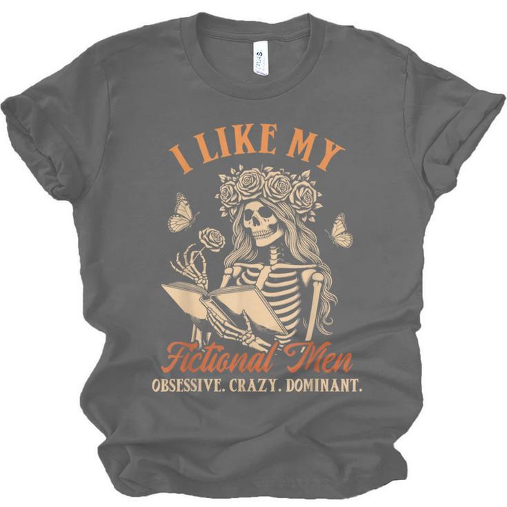 Smut Reader Spicy Book Dark Romance I Like My Fictional Men Unisex Jersey T-Shirt