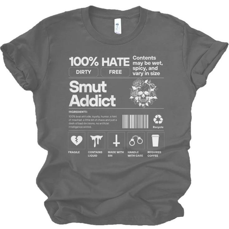 Smutty Book Addict Romance Book Lover Smut Addict Ingredient Unisex Jersey T-Shirt Smutty Book Addict Romance Book Lover Smut Addict Ingredient Unisex Jersey T-Shirt
