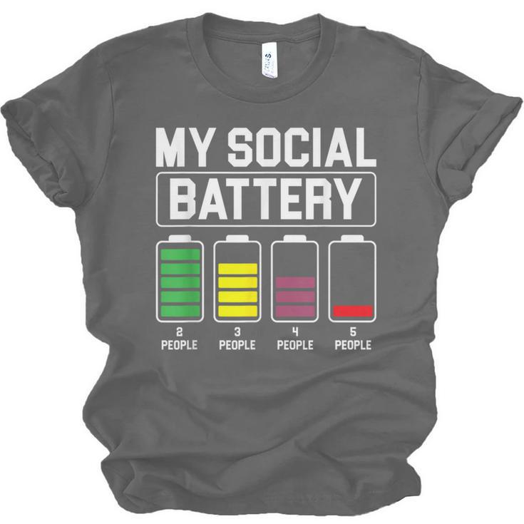 My Social Battery Introverted Low Energy Antisocial Unisex Jersey T-Shirt My Social Battery Introverted Low Energy Antisocial Unisex Jersey T-Shirt