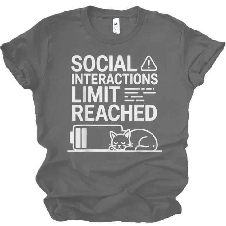Social Interactions Limit Reached Introvert Tired Unisex Jersey T-Shirt