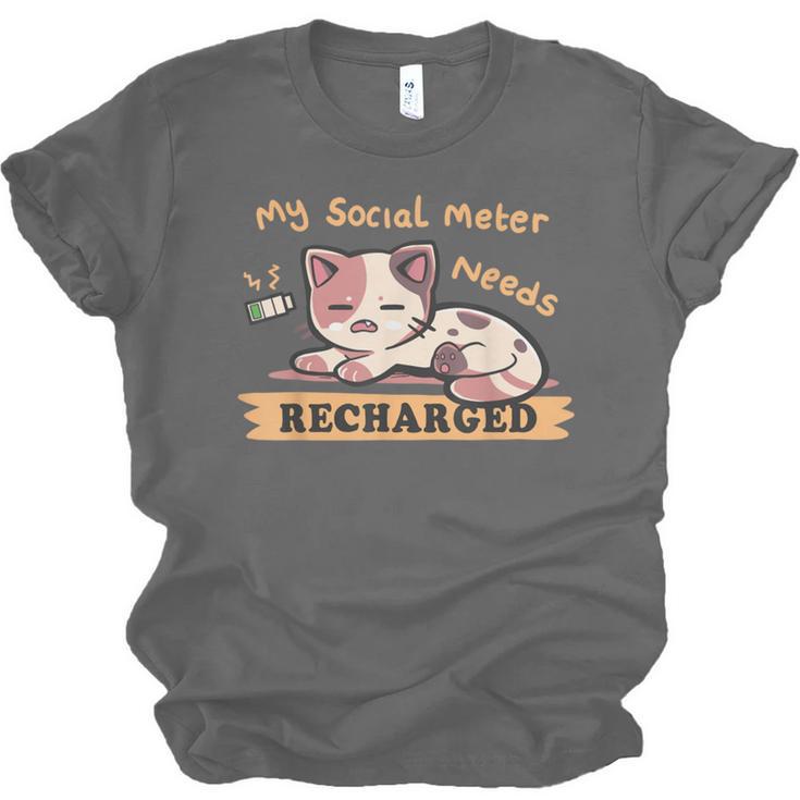 Social Meter Recharge Social Meter For Introverts Unisex Jersey T-Shirt Social Meter Recharge Social Meter For Introverts Unisex Jersey T-Shirt