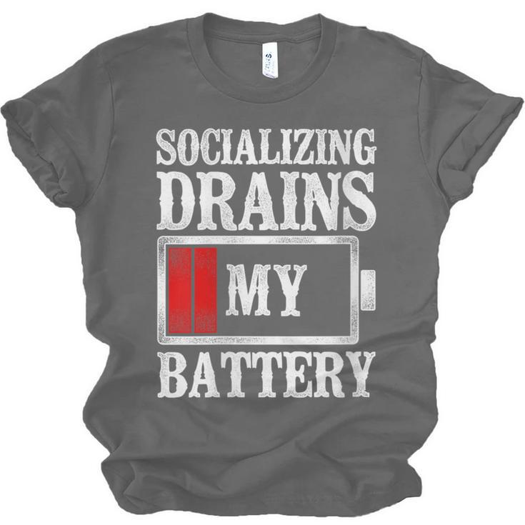 Socializing Drains My Battery Introvert Unisex Jersey T-Shirt Socializing Drains My Battery Introvert Unisex Jersey T-Shirt