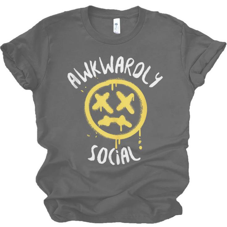 Socially Awkward Introvert Social Anxious Awkwardly Social Unisex Jersey T-Shirt Socially Awkward Introvert Social Anxious Awkwardly Social Unisex Jersey T-Shirt