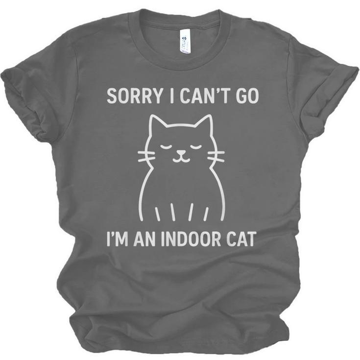 Sorry I Can’t Go I’m An Indoor Cat Introvert Lover Unisex Jersey T-Shirt