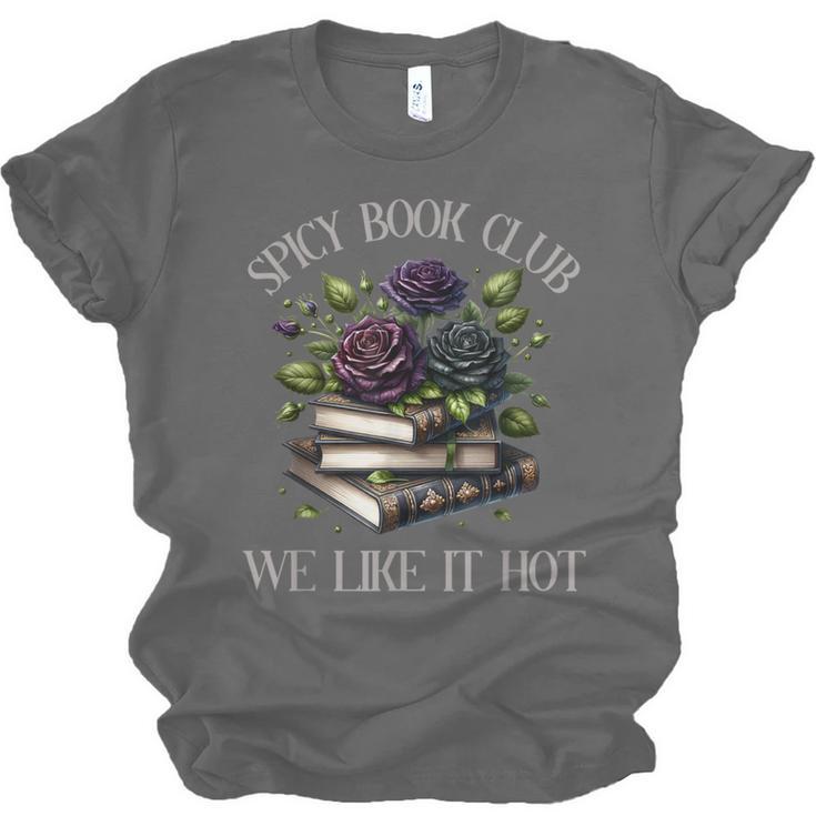 Spicy Book Club Dark Romance Lover Spicy Bookish Merch Goth Unisex Jersey T-Shirt Spicy Book Club Dark Romance Lover Spicy Bookish Merch Goth Unisex Jersey T-Shirt