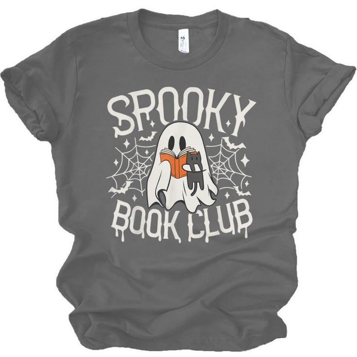 Spooky Book Club Cute Ghost Reading Book Halloween Costume Unisex Jersey T-Shirt