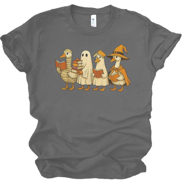 Spooky Halloween Book Lover Halloween Reading Goose Unisex Jersey T-Shirt