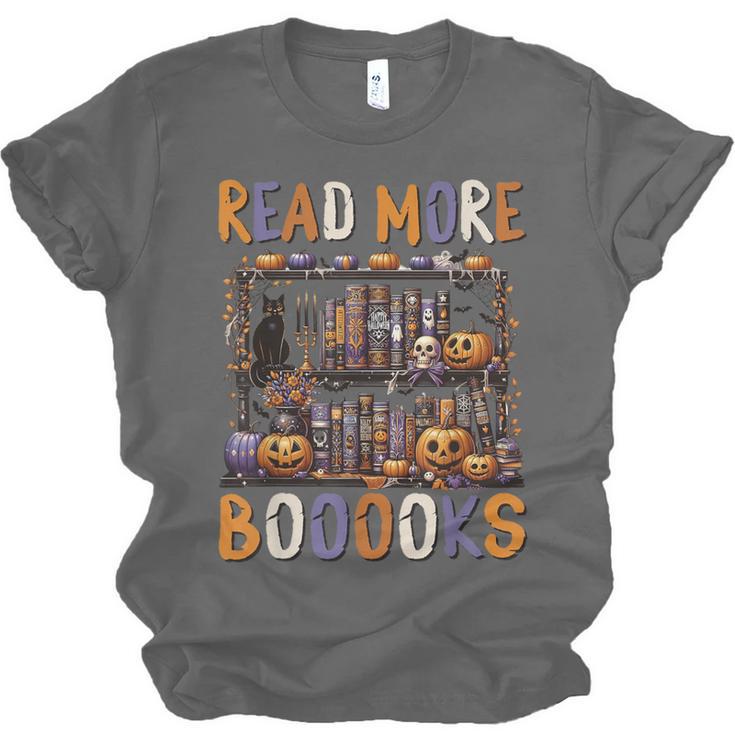 Spooky Halloween Bookshelf Bookcase Read More Books Unisex Jersey T-Shirt Spooky Halloween Bookshelf Bookcase Read More Books Unisex Jersey T-Shirt