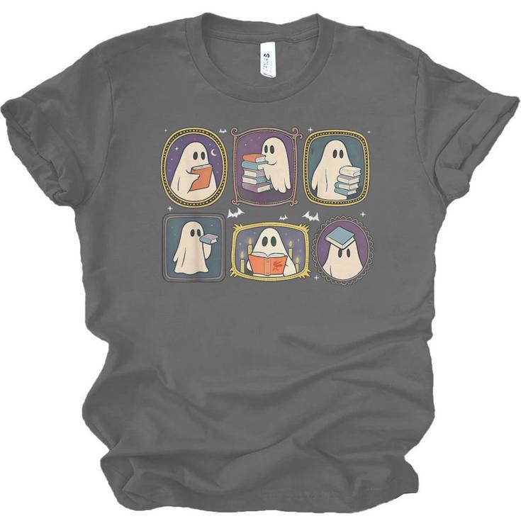 Spooky Teacher Halloween Ghost Reading Book Trick Or Treat Unisex Jersey T-Shirt