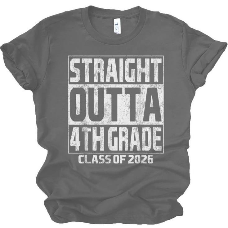 Straight Outta 4th Grade Graduation Class 2026 Fourth Grade Unisex Jersey T-Shirt