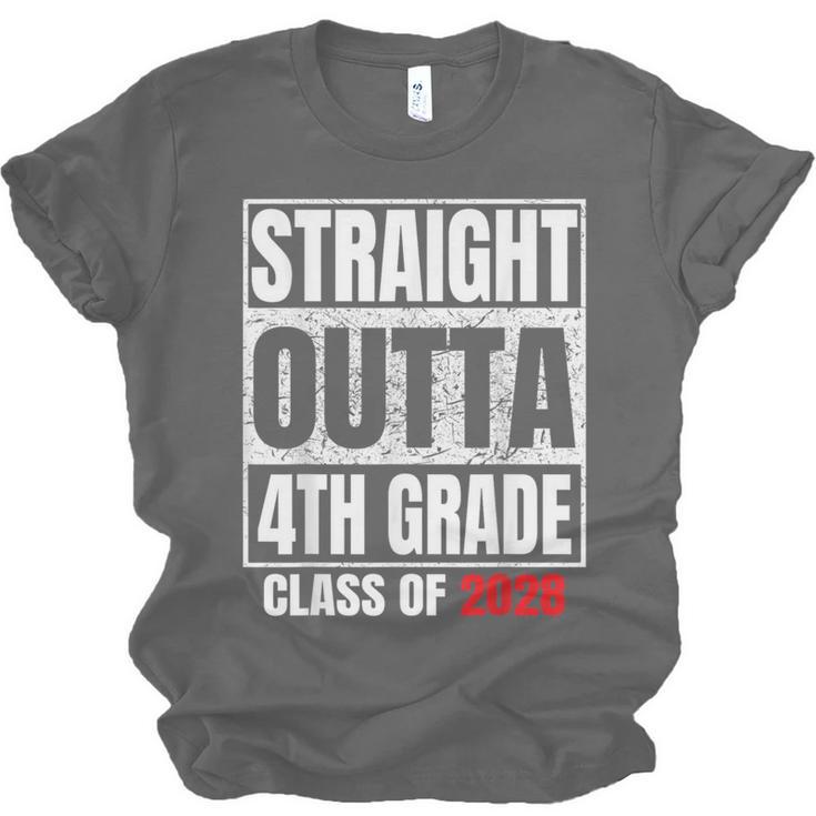 Straight Outta 4th Grade Graduation Class 2028 Fourth Grade Unisex Jersey T-Shirt