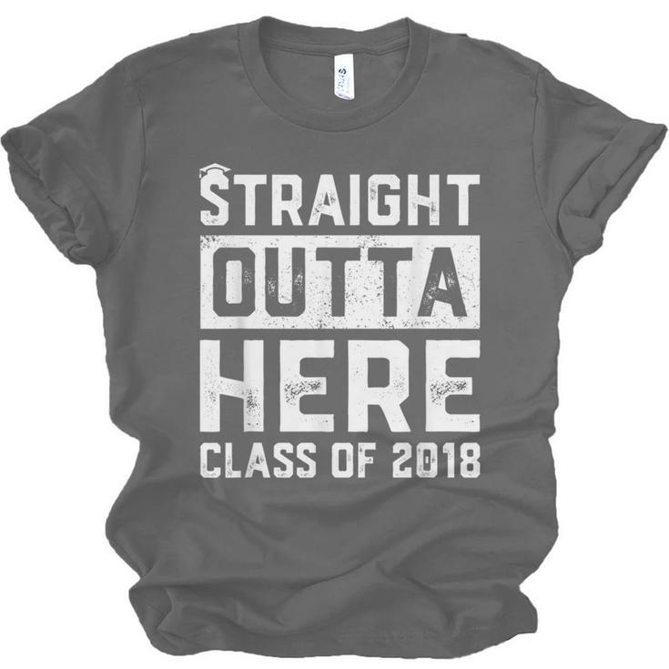 Straight Outta Here Class Of 2018 Senior Graduation Unisex Jersey T-Shirt
