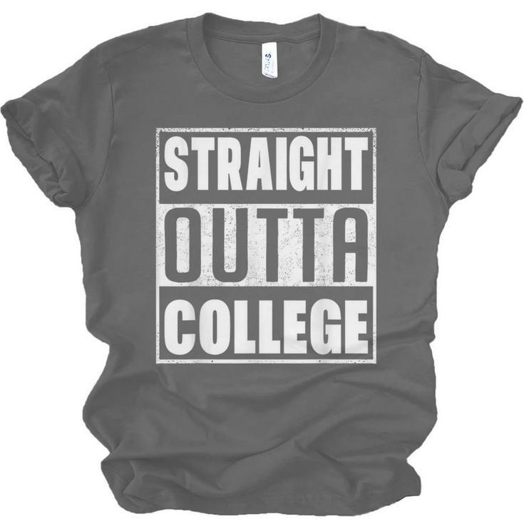 Straight Outta College Graduate Graduation 2025 Grad Men Unisex Jersey T-Shirt
