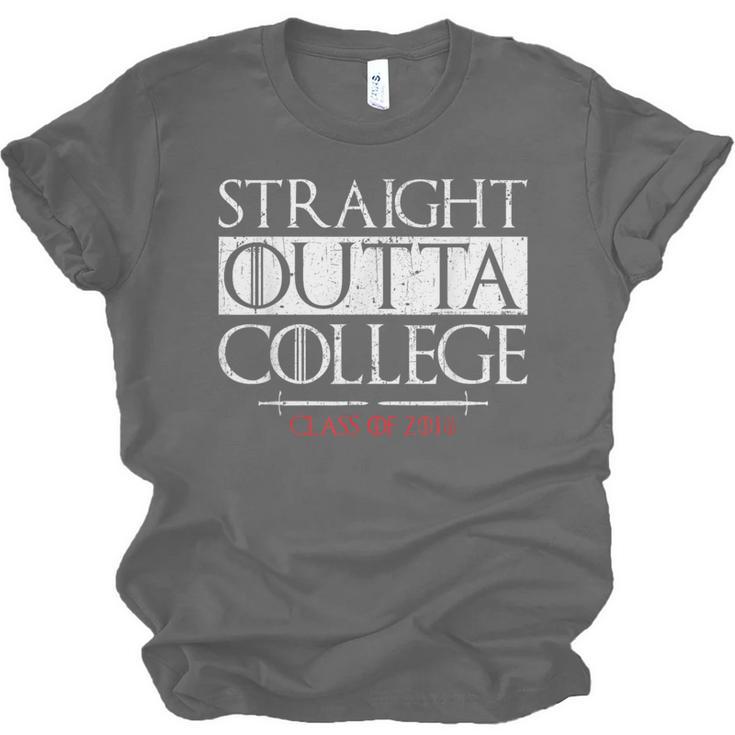Straight Outta College Shirt Class Of 2018 Graduation Unisex Jersey T-Shirt