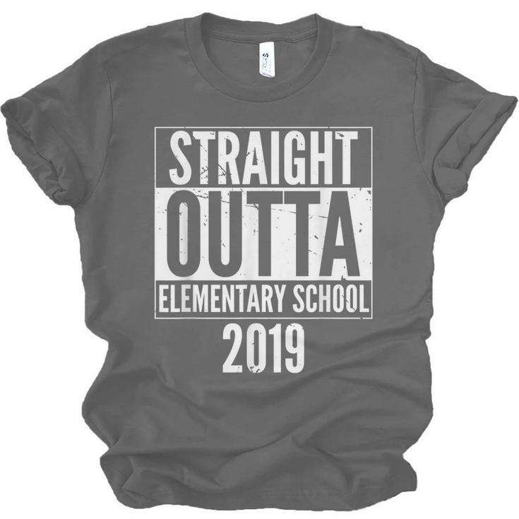 Straight Outta Elementary School 2019 Graduation Fun Unisex Jersey T-Shirt