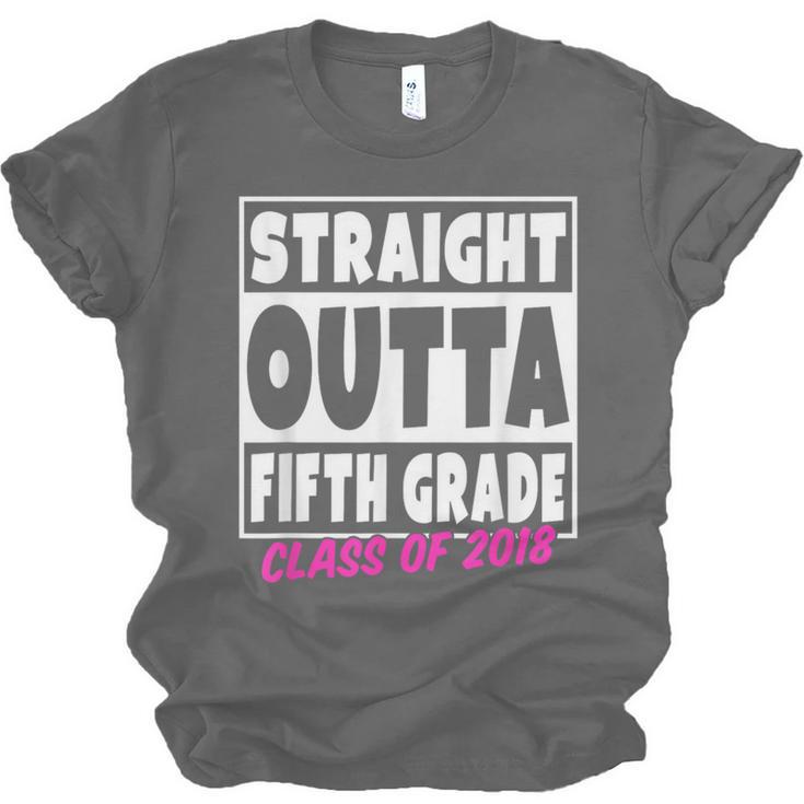 Straight Outta Fifth Grade Class Of 2018 Graduation Unisex Jersey T-Shirt