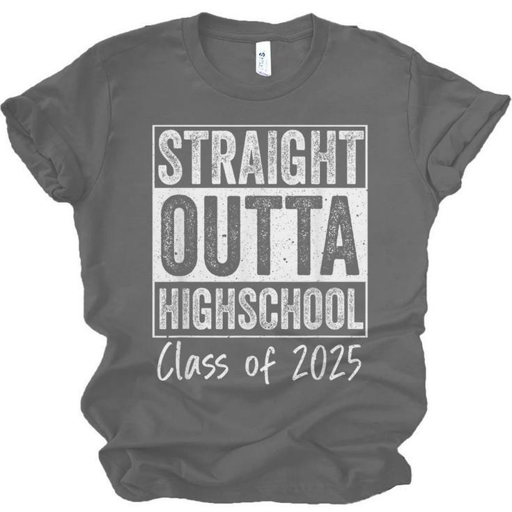Straight Outta High School Graduation Class Of 2025 Grad Unisex Jersey T-Shirt