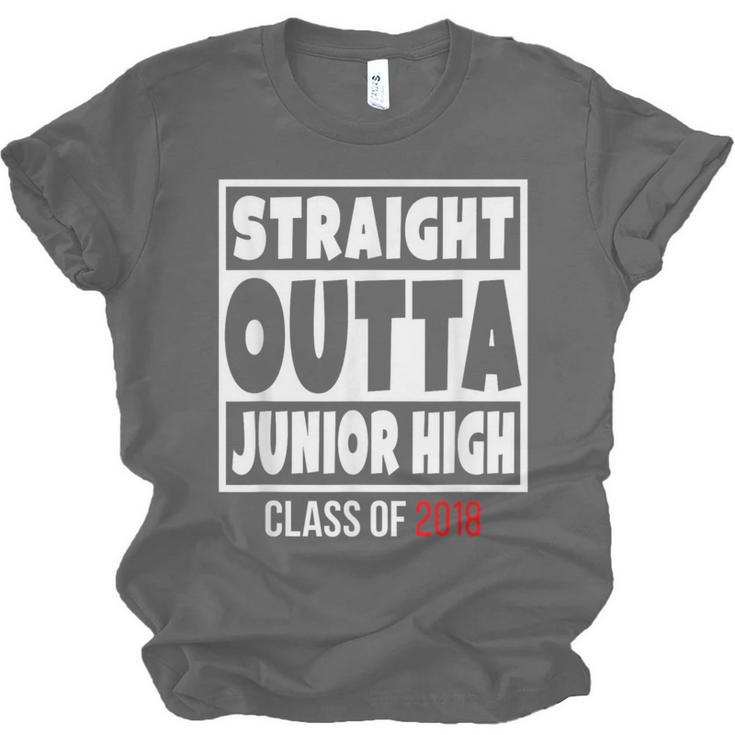 Straight Outta Junior High Class Of 2018 Graduation Shirt Unisex Jersey T-Shirt