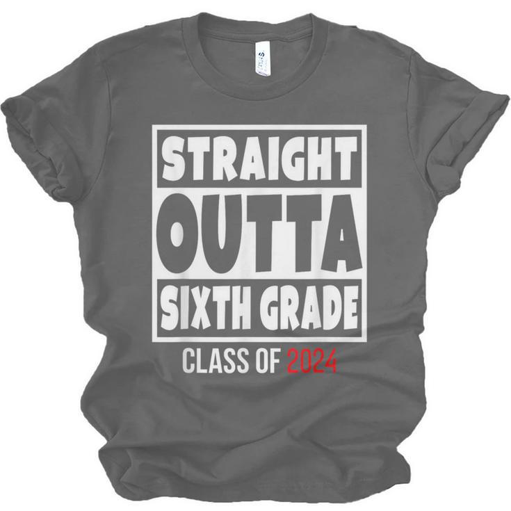 Straight Outta Sixth Grade Class Of 2024 Shirt Graduation Unisex Jersey T-Shirt