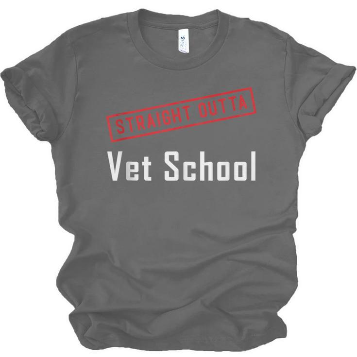 Straight Outta Vet School Graduation Veternarians I Survived Unisex Jersey T-Shirt