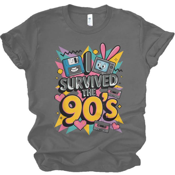 I Survived The 90s – Cute Retro Cartoon Nostalgia Unisex Jersey T-Shirt I Survived The 90s – Cute Retro Cartoon Nostalgia Unisex Jersey T-Shirt