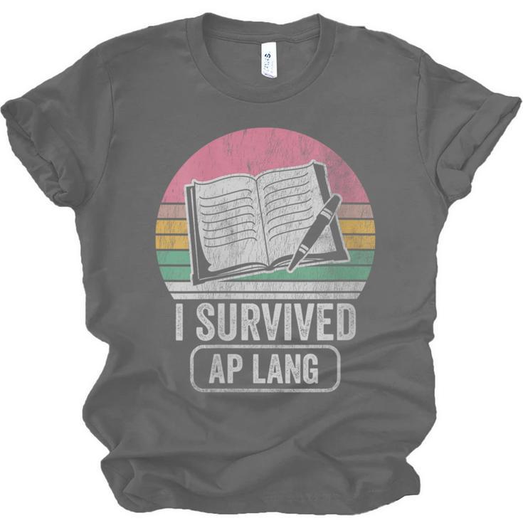 I Survived AP Lang Retro Book Graphic Unisex Jersey T-Shirt I Survived AP Lang Retro Book Graphic Unisex Jersey T-Shirt